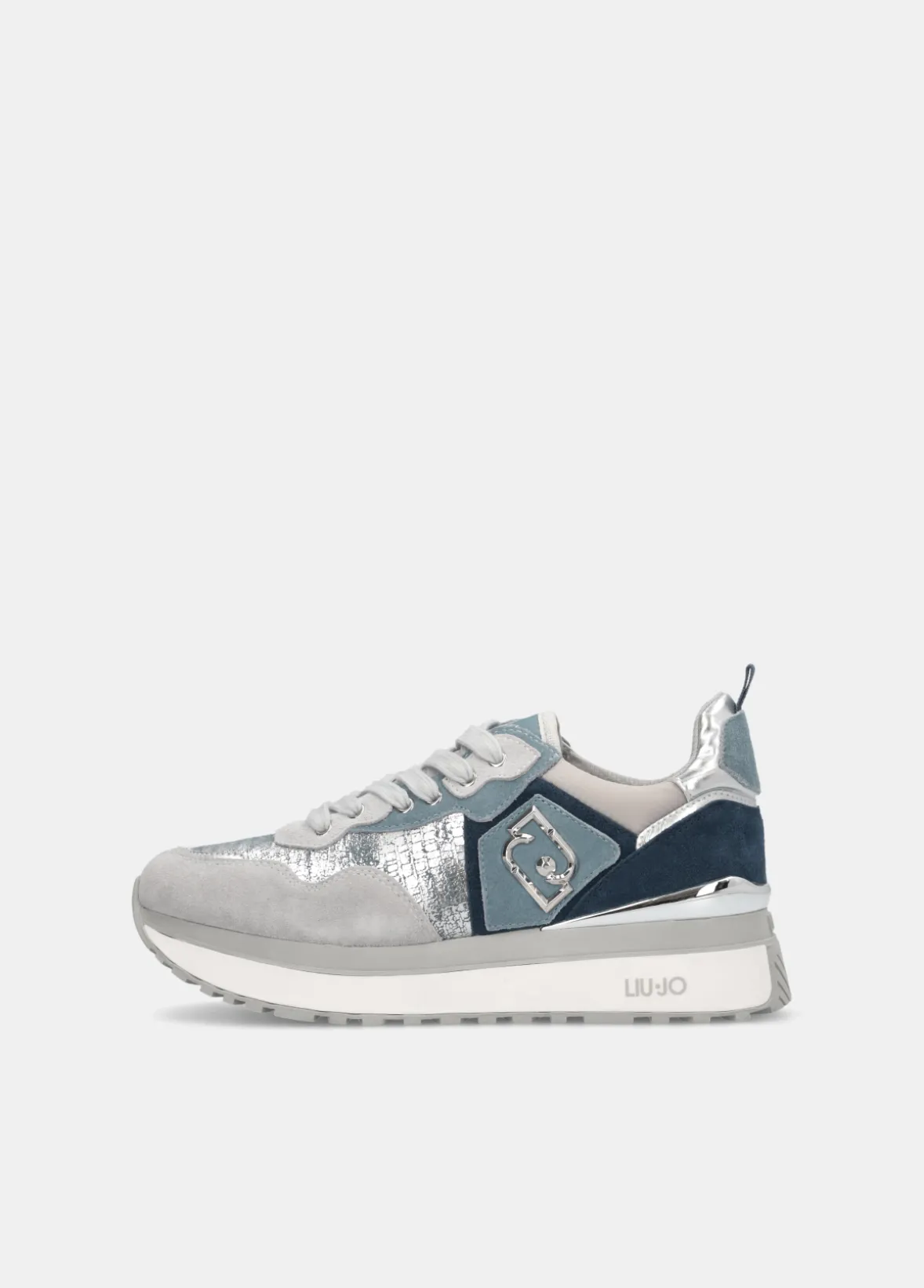 Sneakers platform effetto laminato
