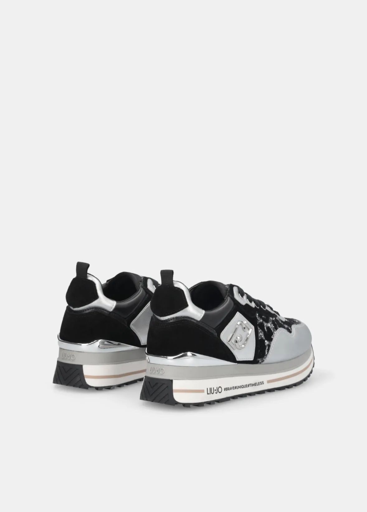 Sneakers platform glitter animalier
