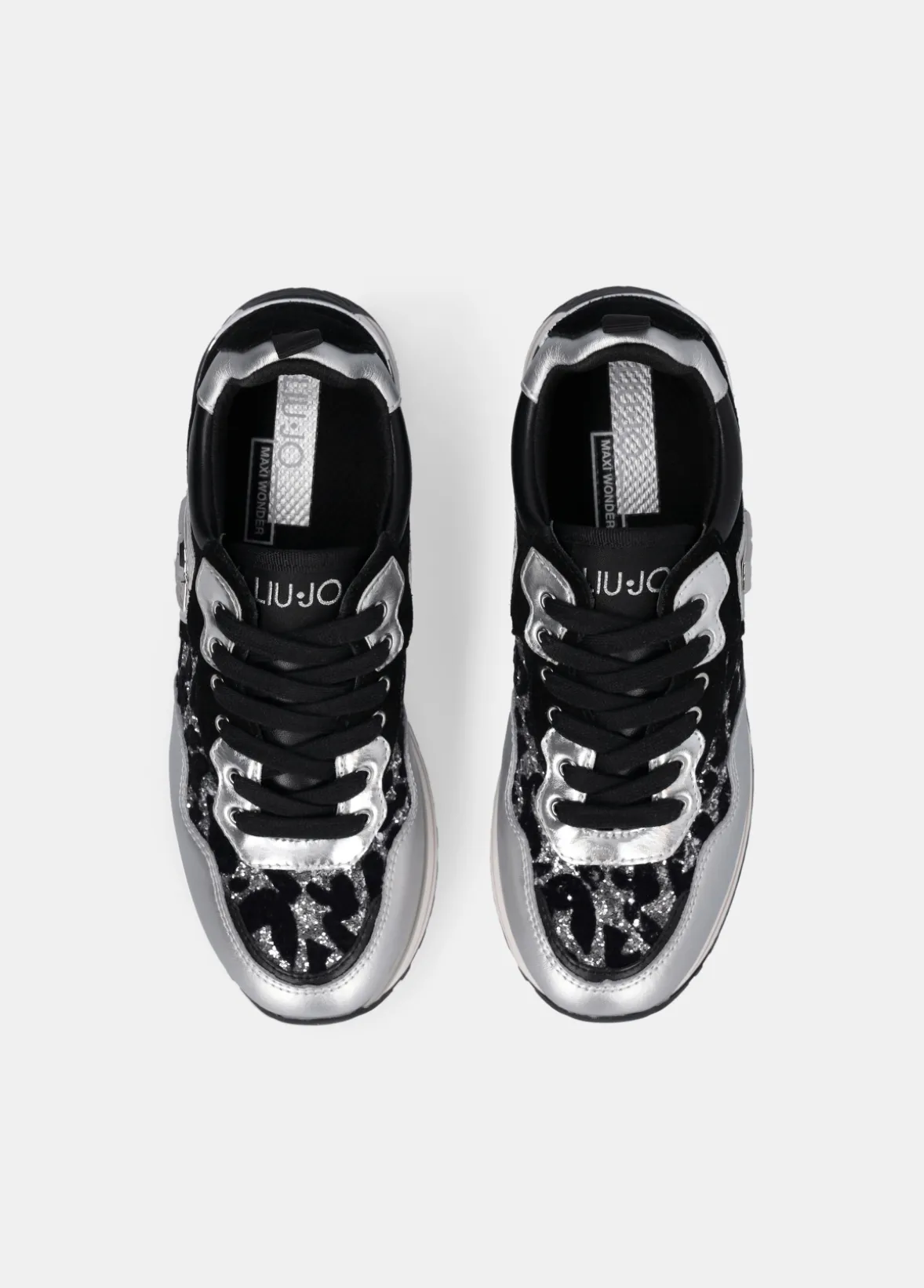 Sneakers platform glitter animalier