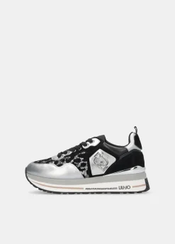 Sneakers platform glitter animalier