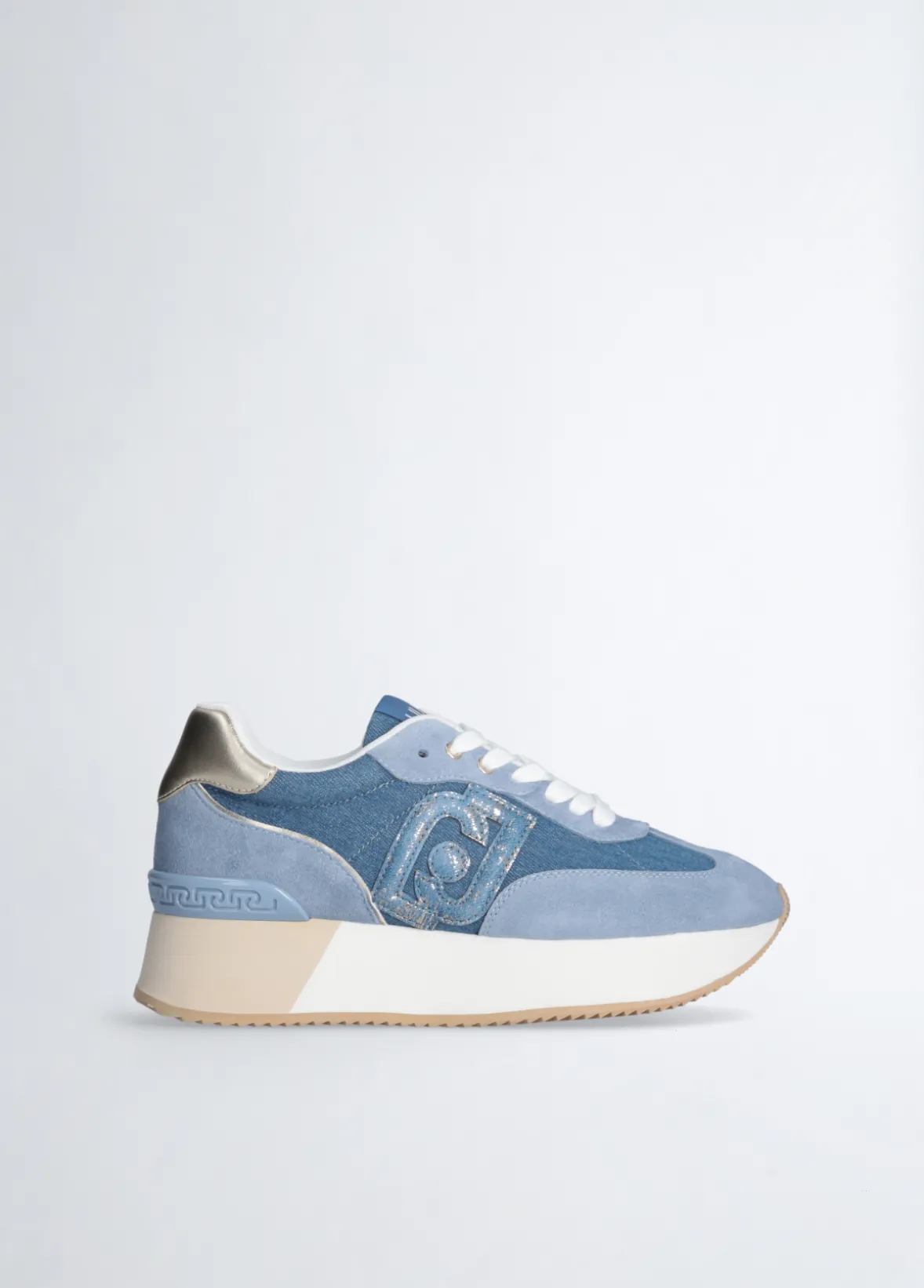 Sneakers platform in denim
