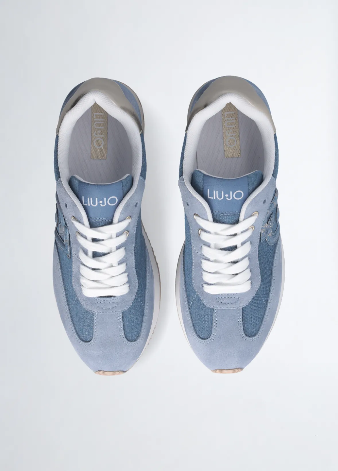 Sneakers platform in denim