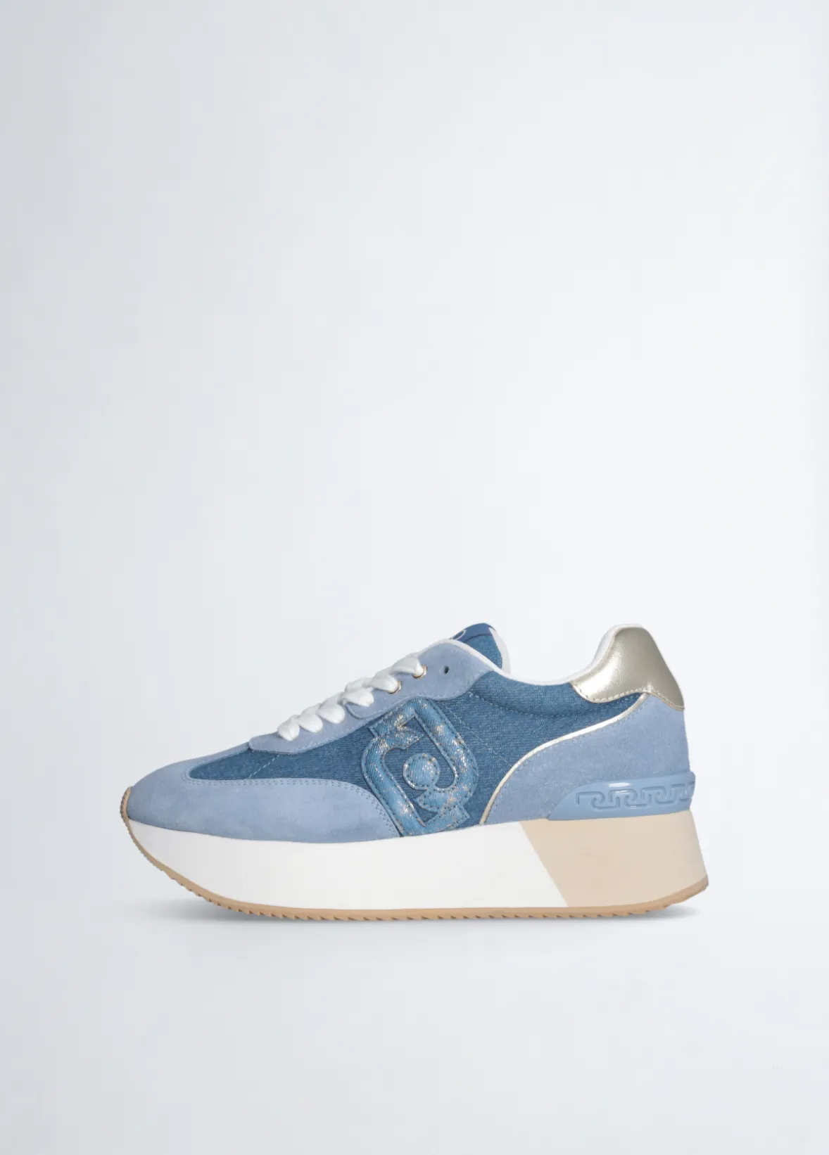 Sneakers platform in denim