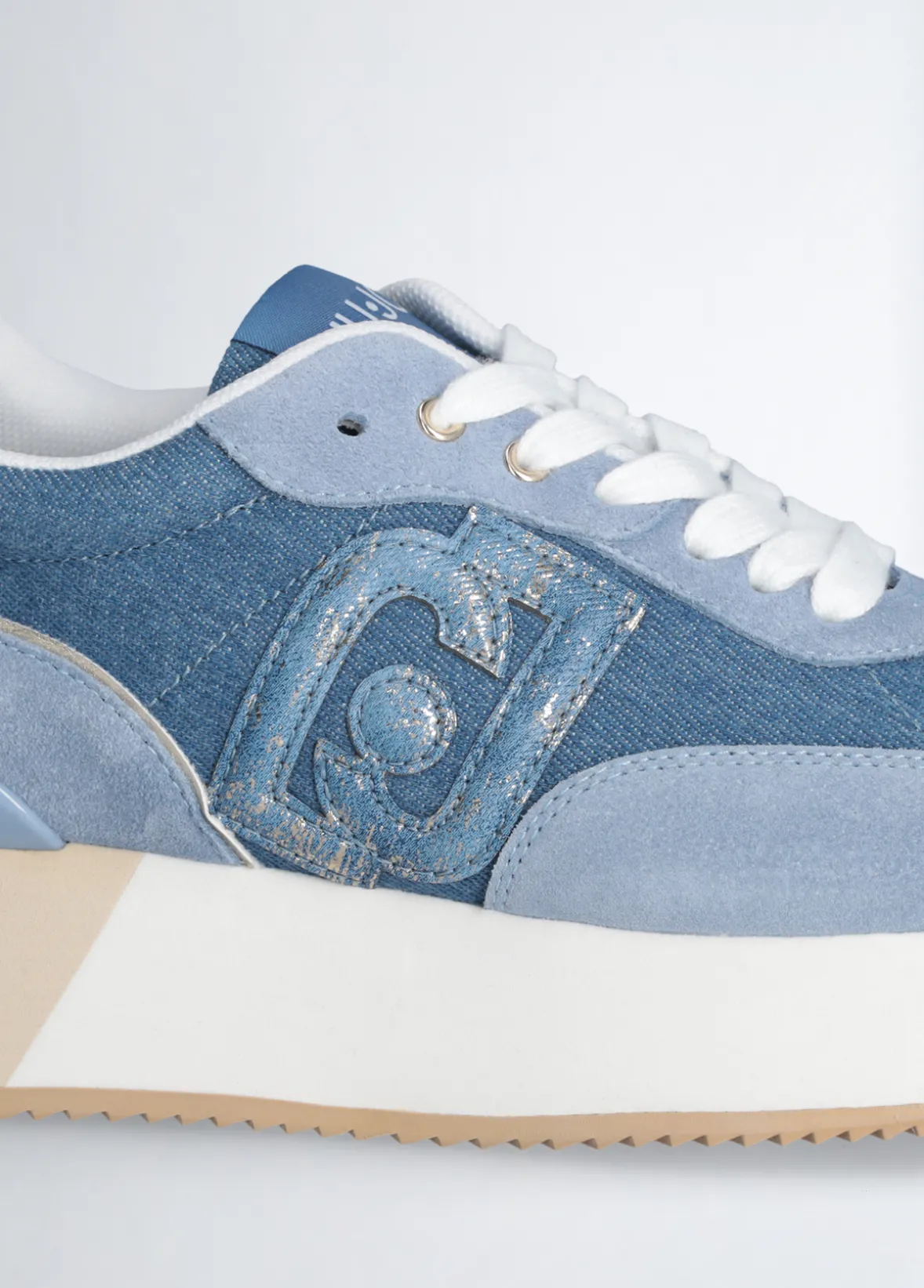 Sneakers platform in denim