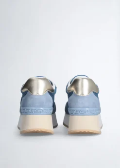 Sneakers platform in denim