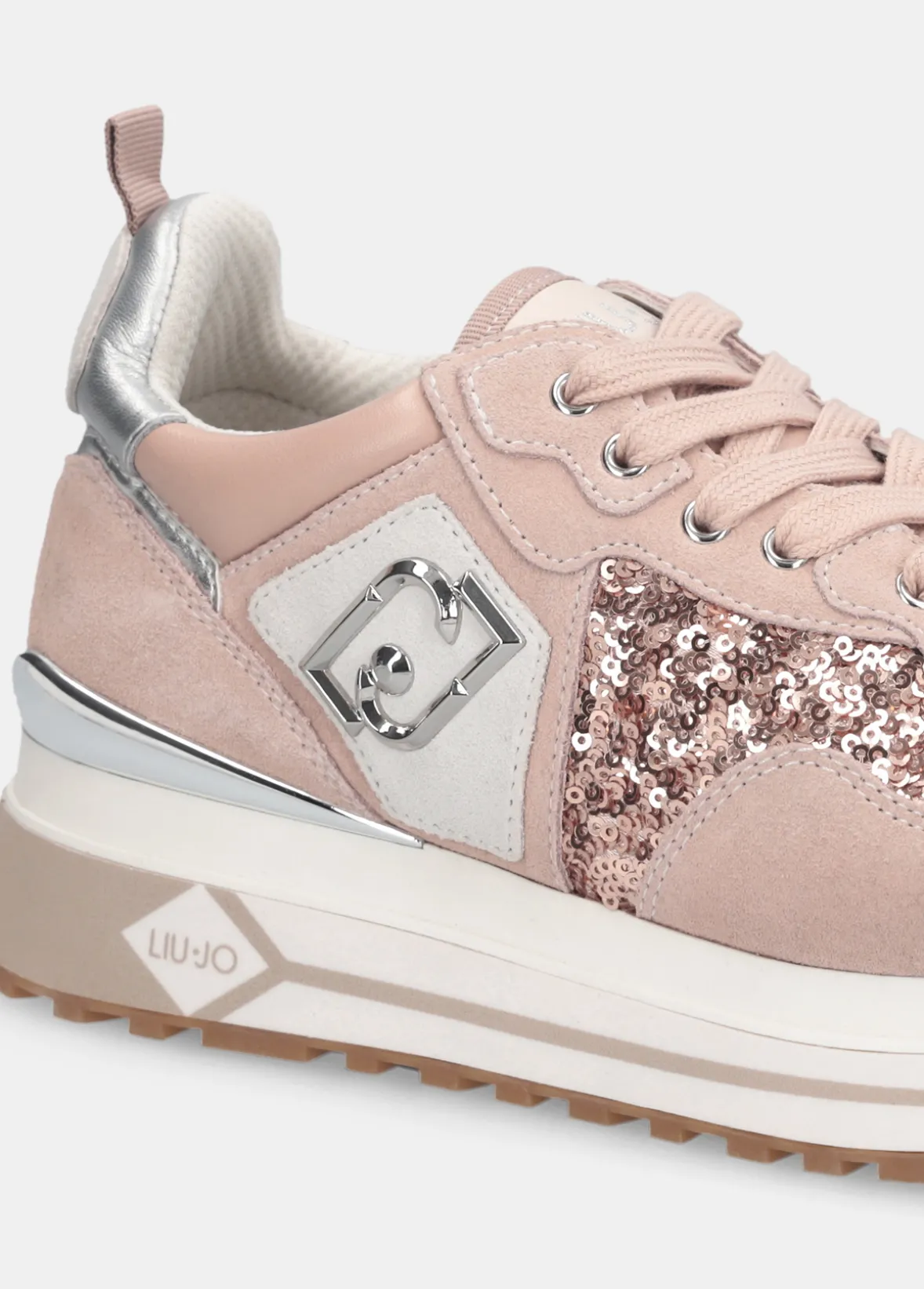 Sneakers platform in paillettes