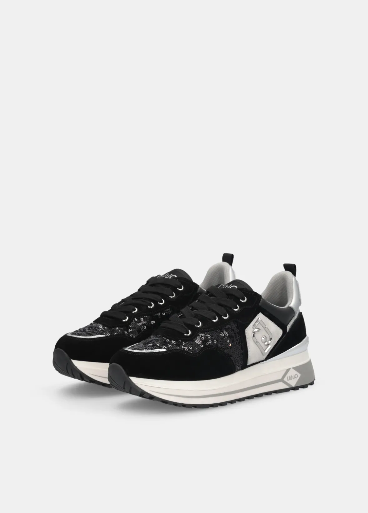 Sneakers platform in paillettes