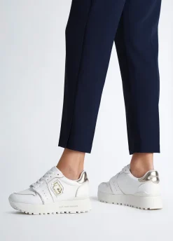 Sneakers platform in pelle