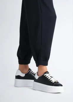 Sneakers platform in pelle