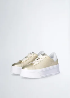 Sneakers platform in pelle