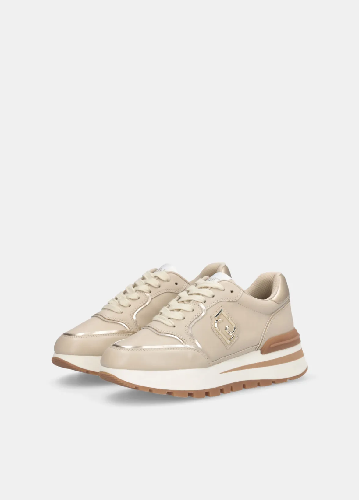 Sneakers platform in pelle