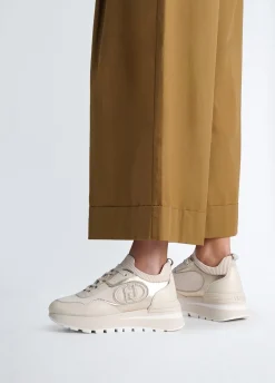 Sneakers platform in pelle