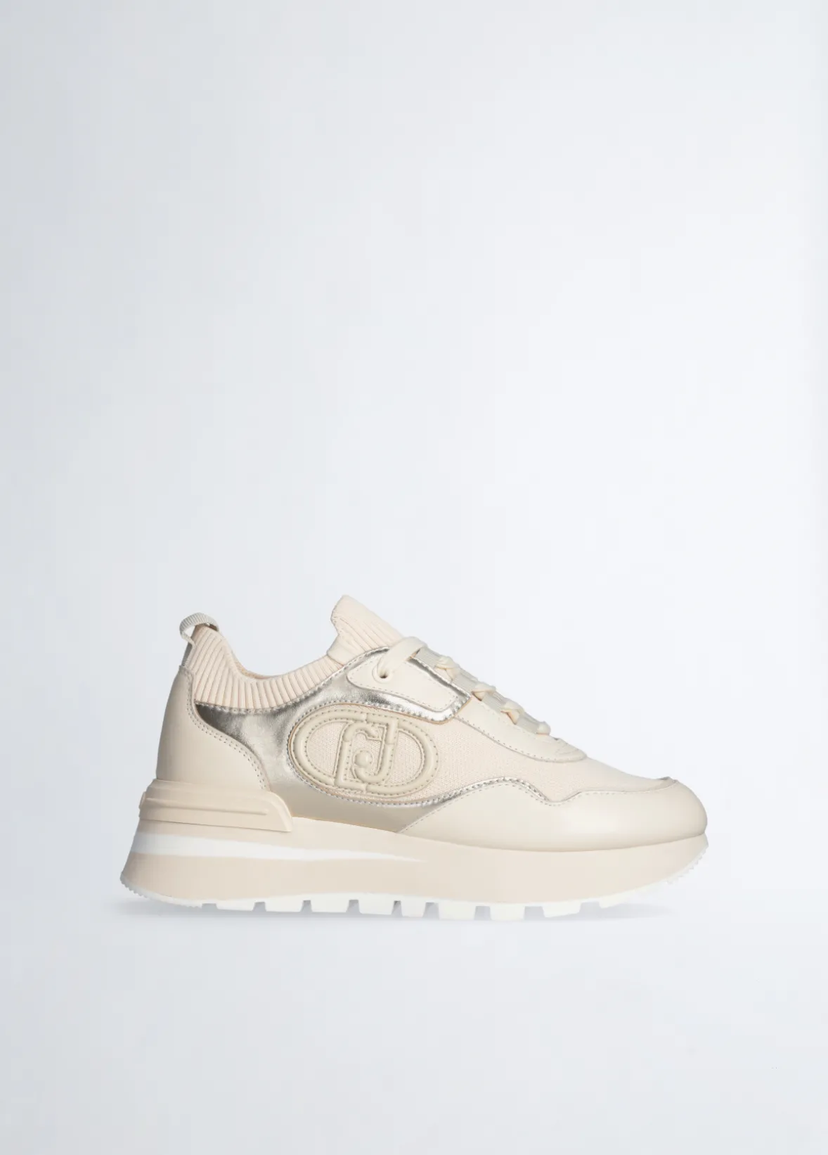 Sneakers platform in pelle