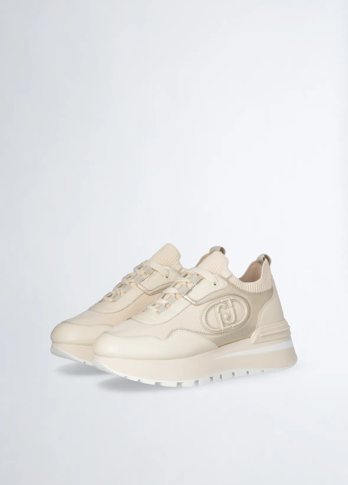 Sneakers platform in pelle