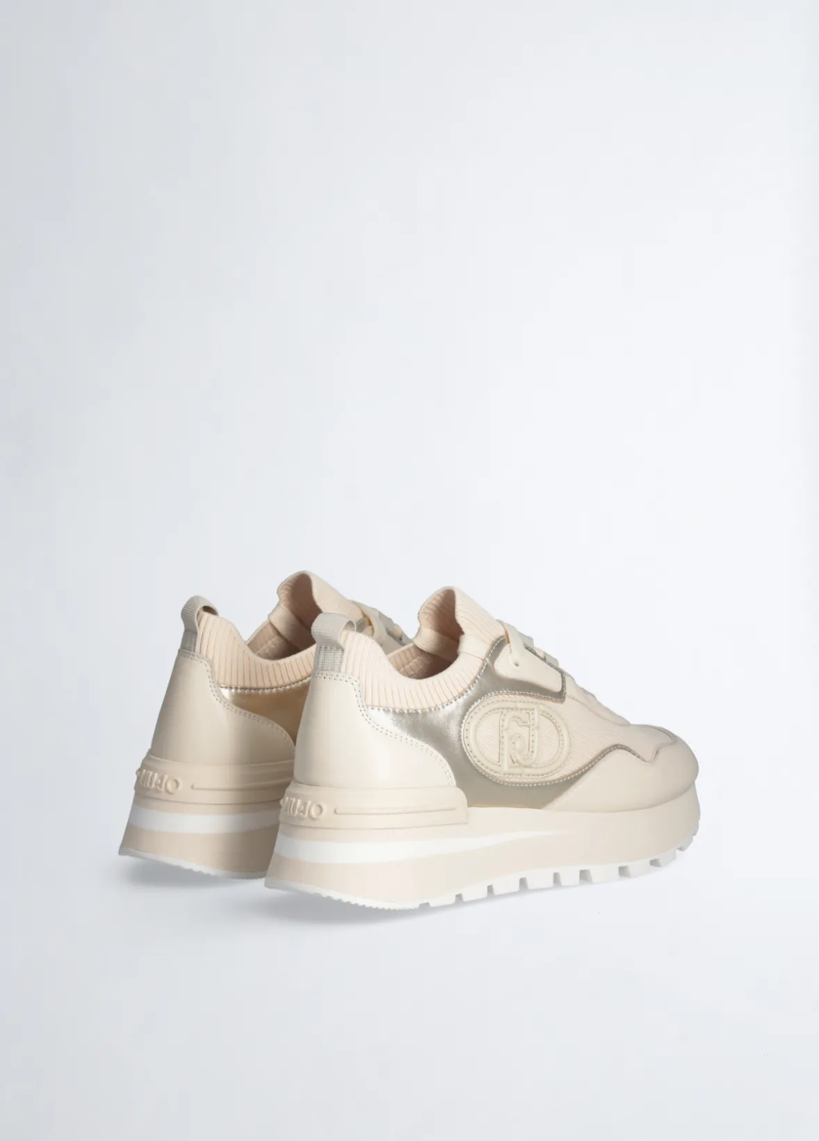 Sneakers platform in pelle
