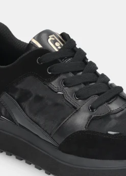 Sneakers platform in pelle