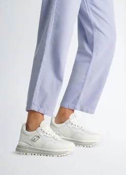 Sneakers platform in pelle e mesh