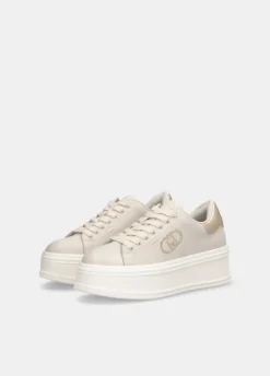 Sneakers platform in pelle