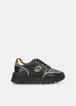 Sneakers platform in pelle