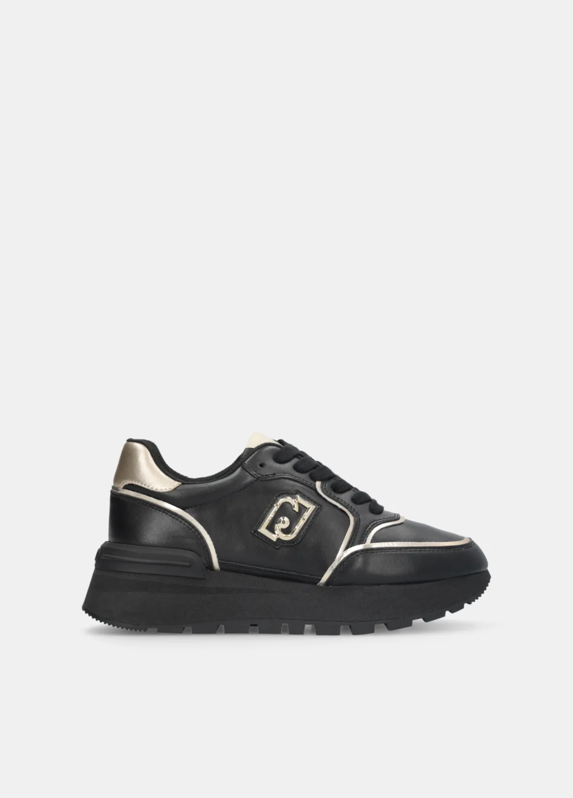 Sneakers platform in pelle