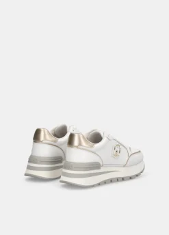 Sneakers platform in pelle