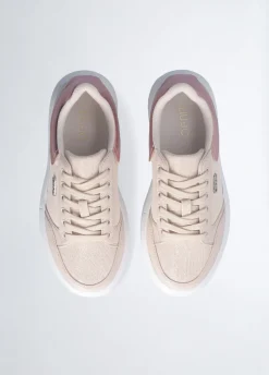 Sneakers platform in shiny mesh