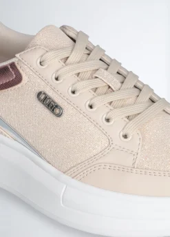 Sneakers platform in shiny mesh