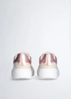 Sneakers platform in shiny mesh
