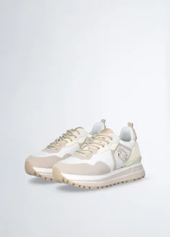 Sneakers platform in suede e mesh