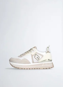 Sneakers platform in suede e mesh