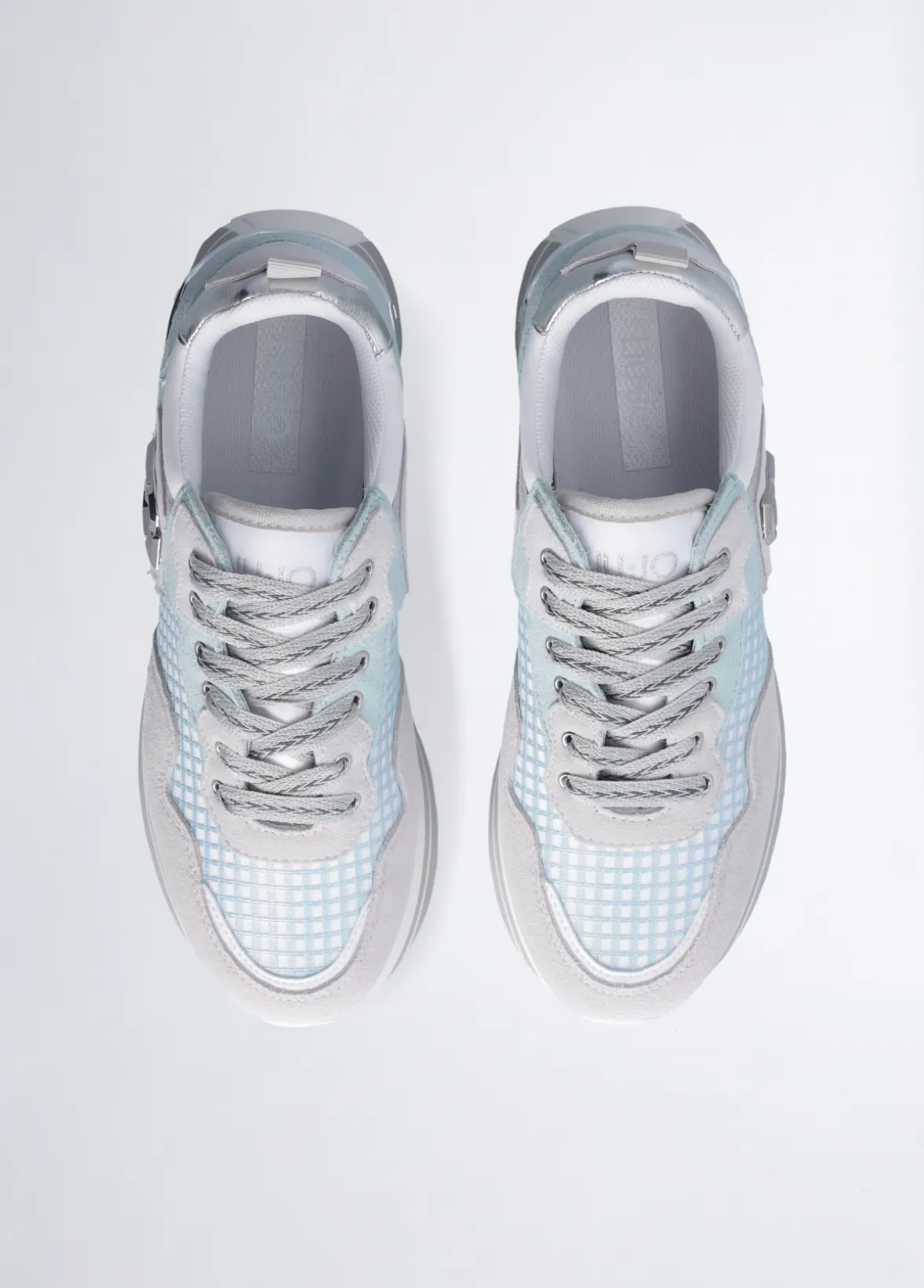 Sneakers platform in suede e mesh