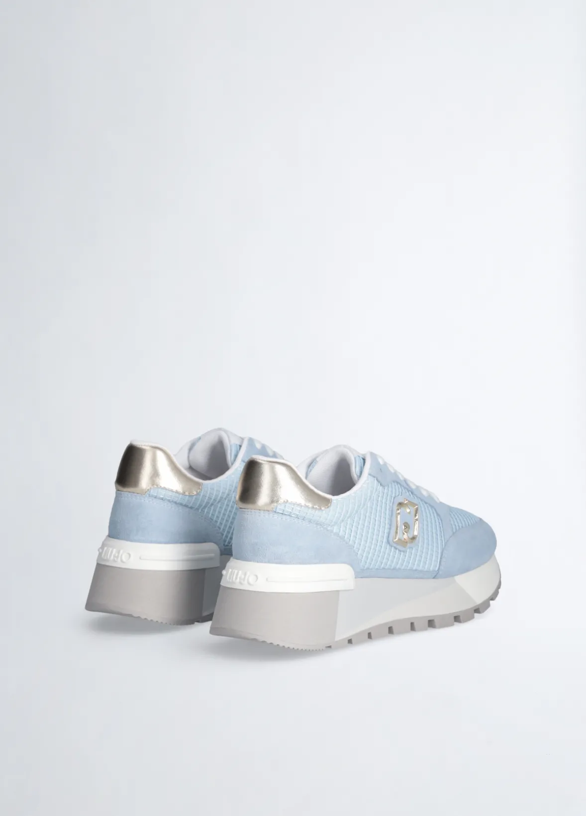 Sneakers platform in suede e mesh