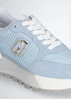 Sneakers platform in suede e mesh