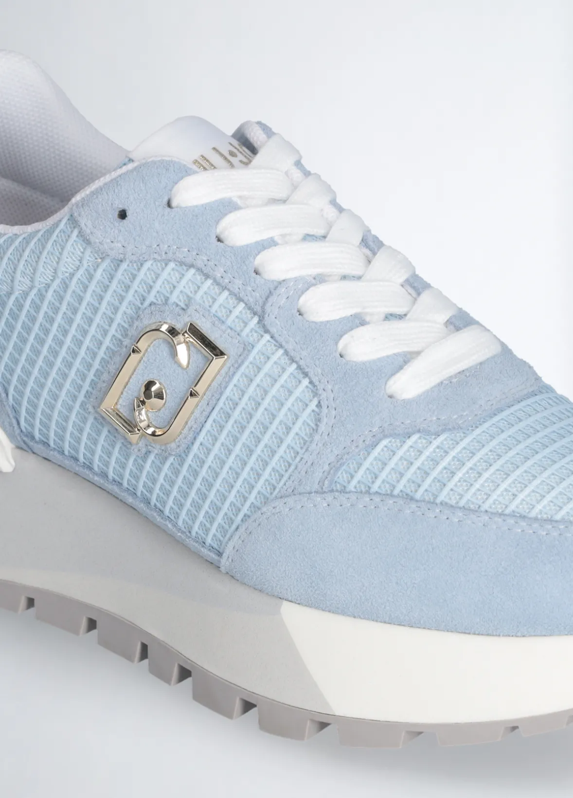Sneakers platform in suede e mesh