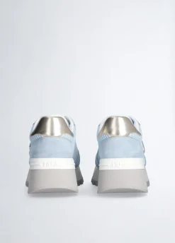 Sneakers platform in suede e mesh