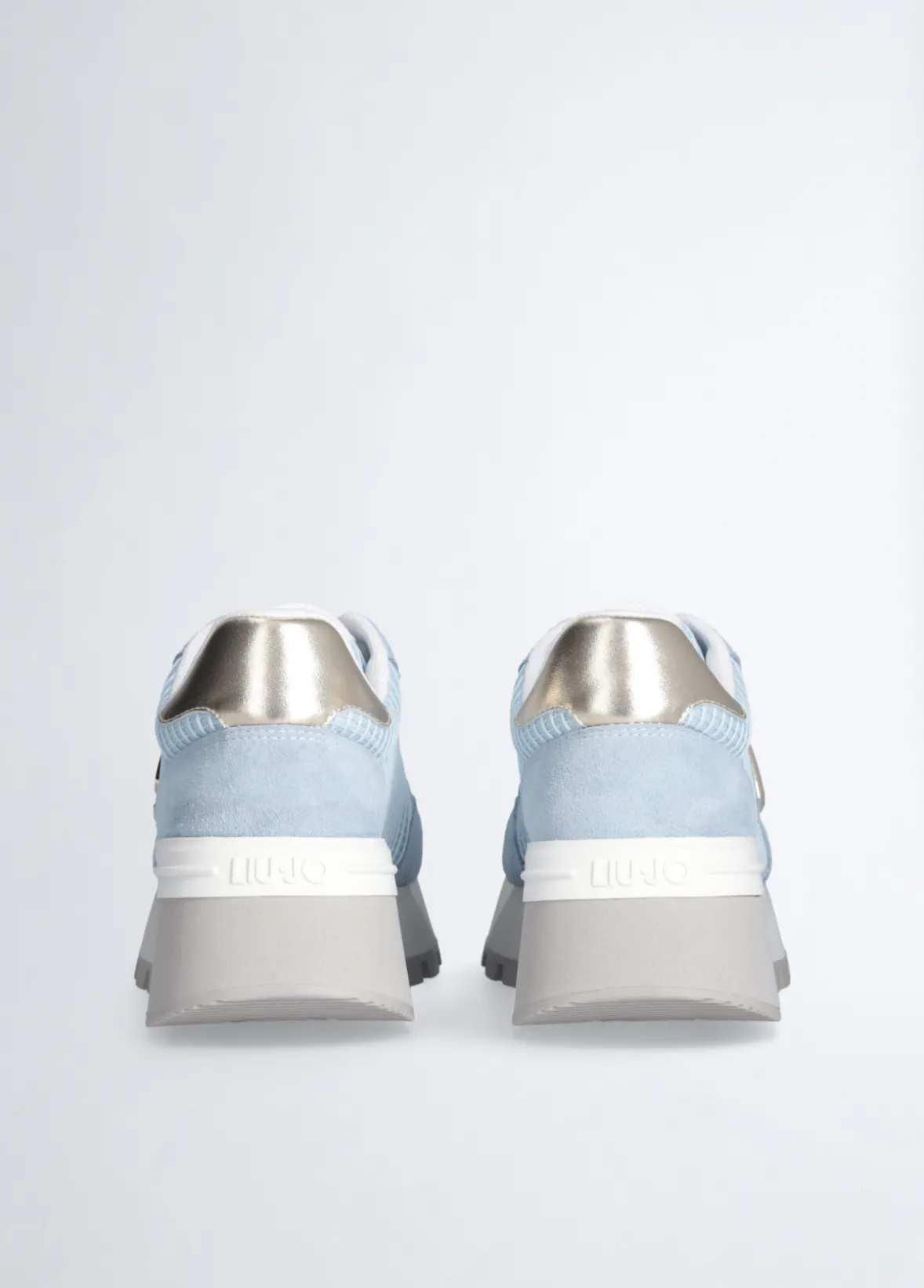Sneakers platform in suede e mesh