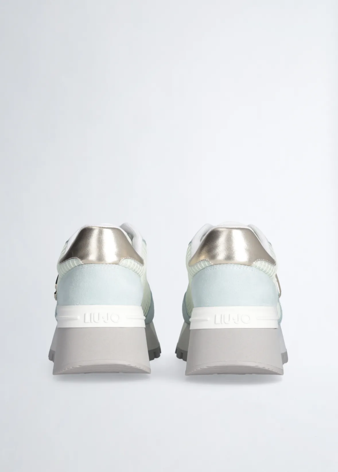 Sneakers platform in suede e mesh