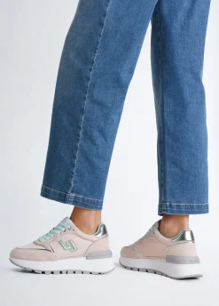 Sneakers platform in suede e nylon