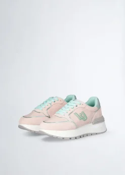 Sneakers platform in suede e nylon