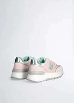 Sneakers platform in suede e nylon