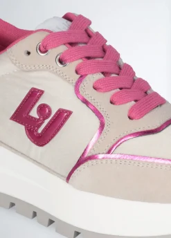 Sneakers platform in suede e nylon