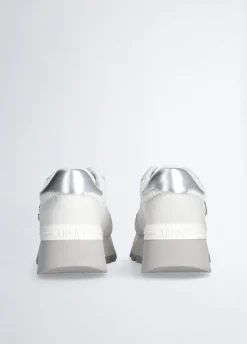Sneakers platform in suede e mesh