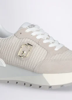 Sneakers platform in suede e mesh