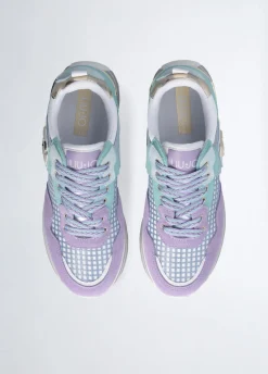 Sneakers platform in suede e mesh