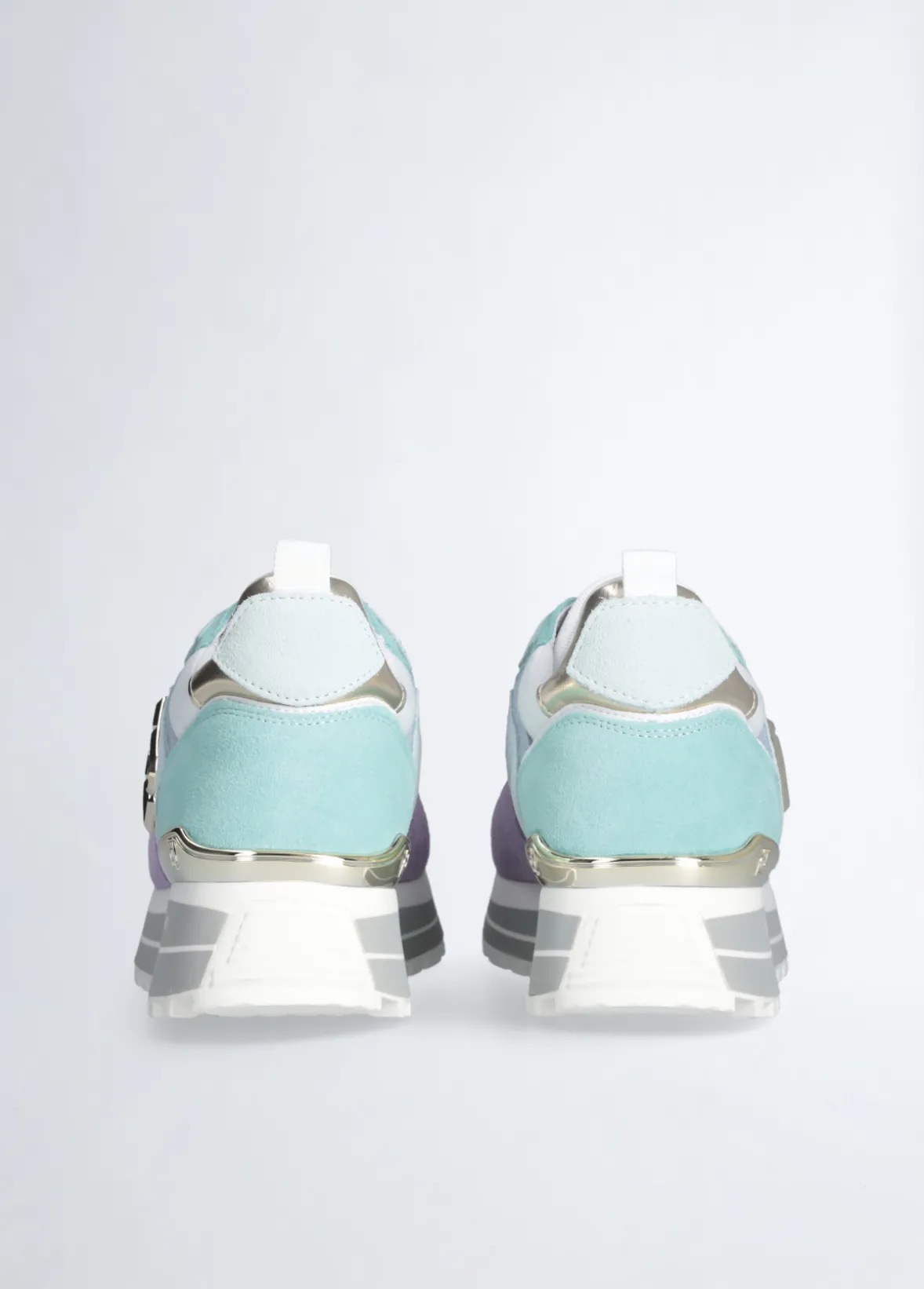 Sneakers platform in suede e mesh
