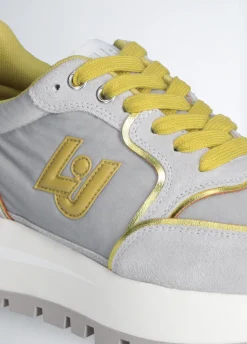 Sneakers platform in suede e nylon