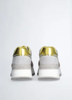 Sneakers platform in suede e nylon