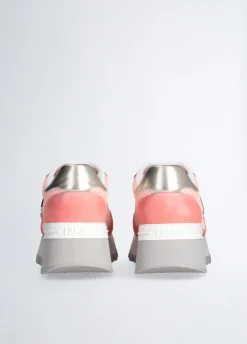 Sneakers platform in suede e mesh