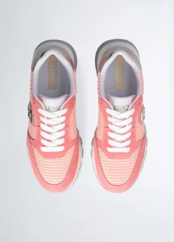 Sneakers platform in suede e mesh