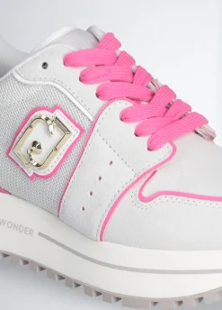 Sneakers platform in suede e mesh